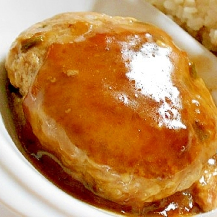 豚挽肉と豆腐の和風ハンバーグ ポン酢あんかけ